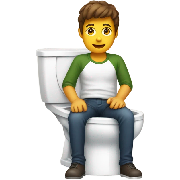 Sitting on toilet emoji