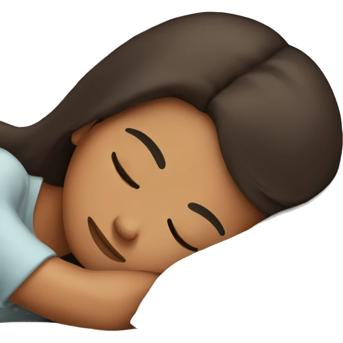 Brunette girl sleeping emoji