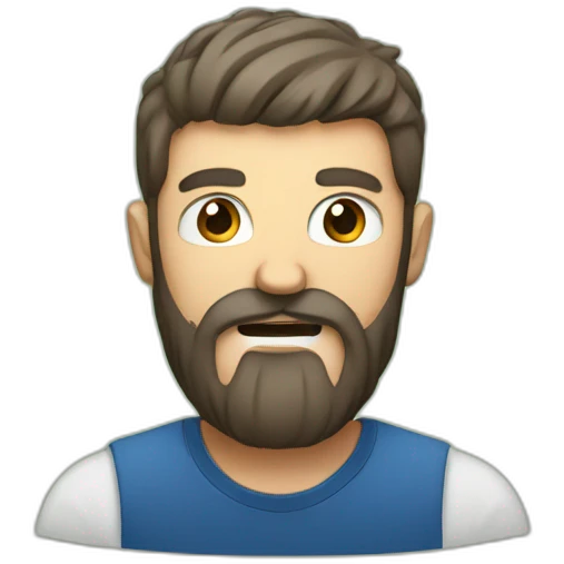 man with beard fighting a virus emoji