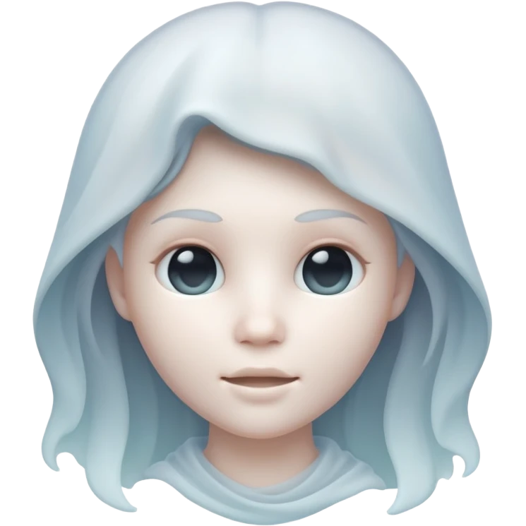 ghostly, detailed image with a dreamy atmosphere, cool tones in memoji emoji