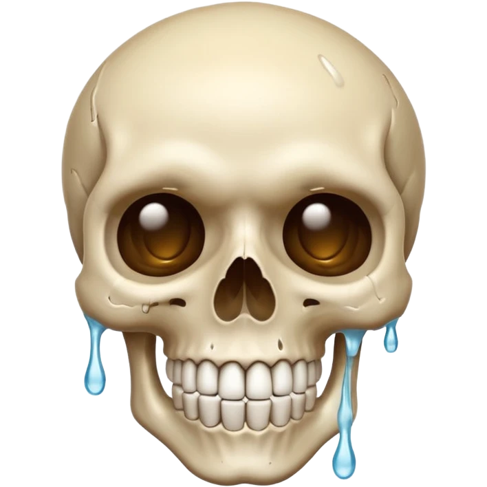 Skull smiling sweat drip emoji