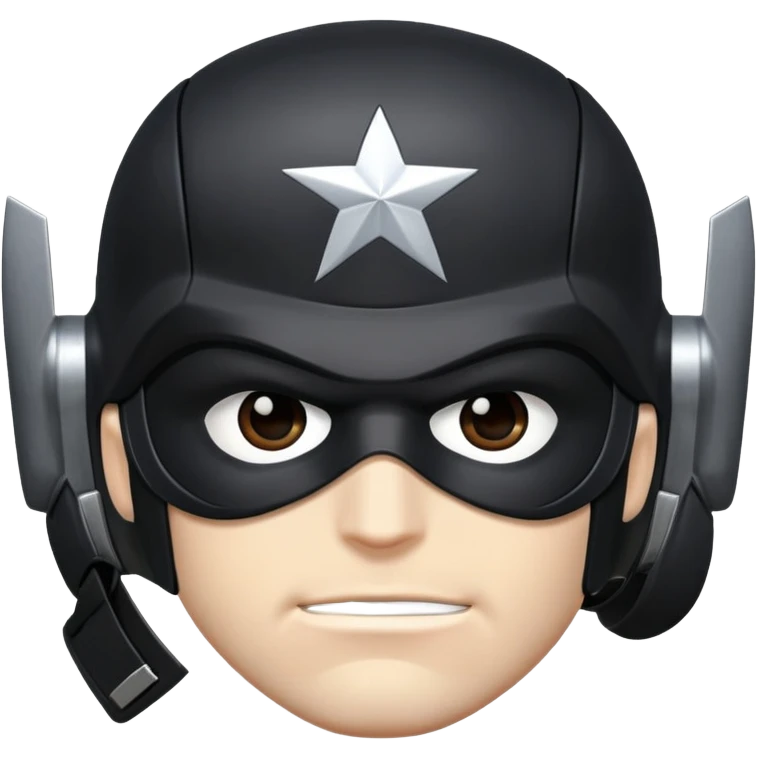 captain america face with black mask and black helmet emoji