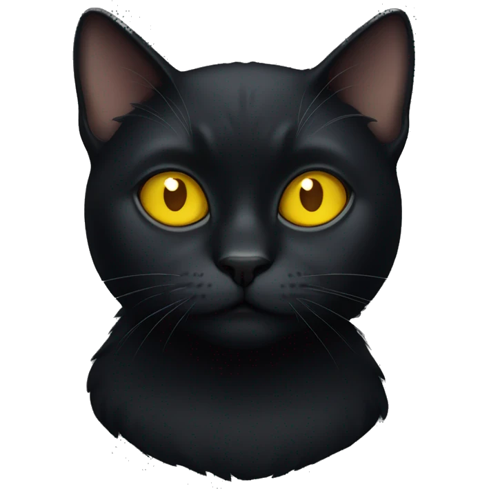 black cat with yellow eyes emoji