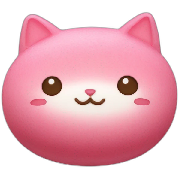 pink rice cake mochi cat emoji