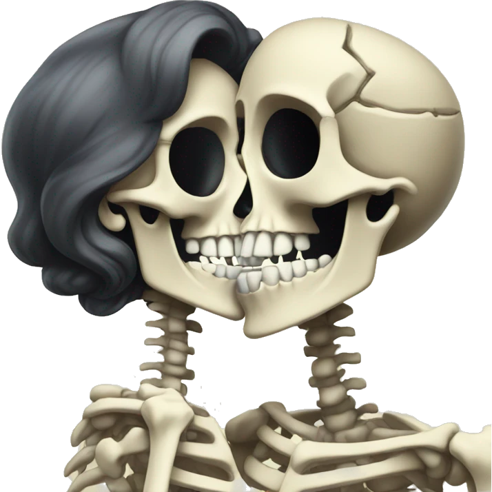 A kissing skeleton emoji