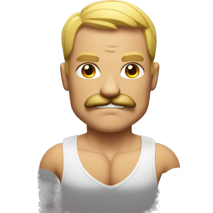 winks the bodybuilder with the mustache . emoji