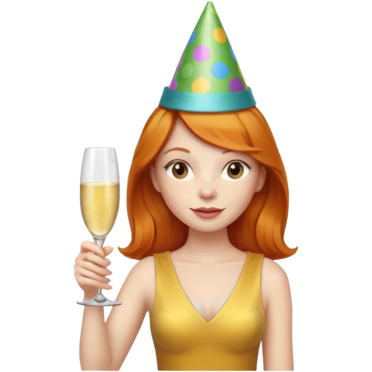 A ginger girl partying emoji