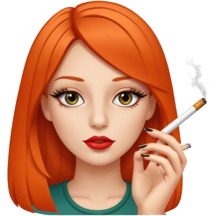 That girl long nails and lashes smoking a blunt emoji