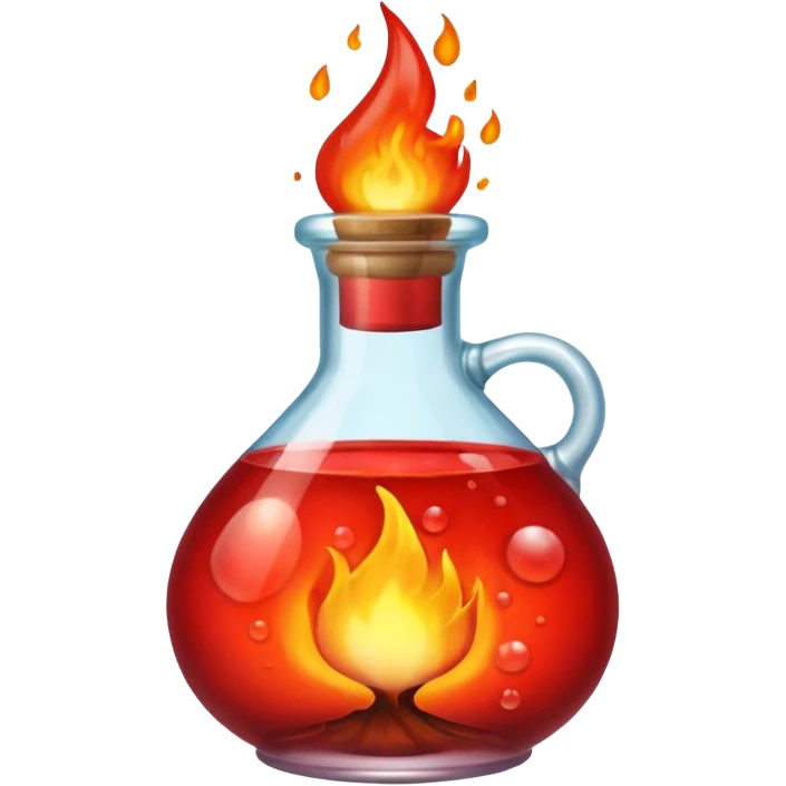 Red health potion, flame emoji