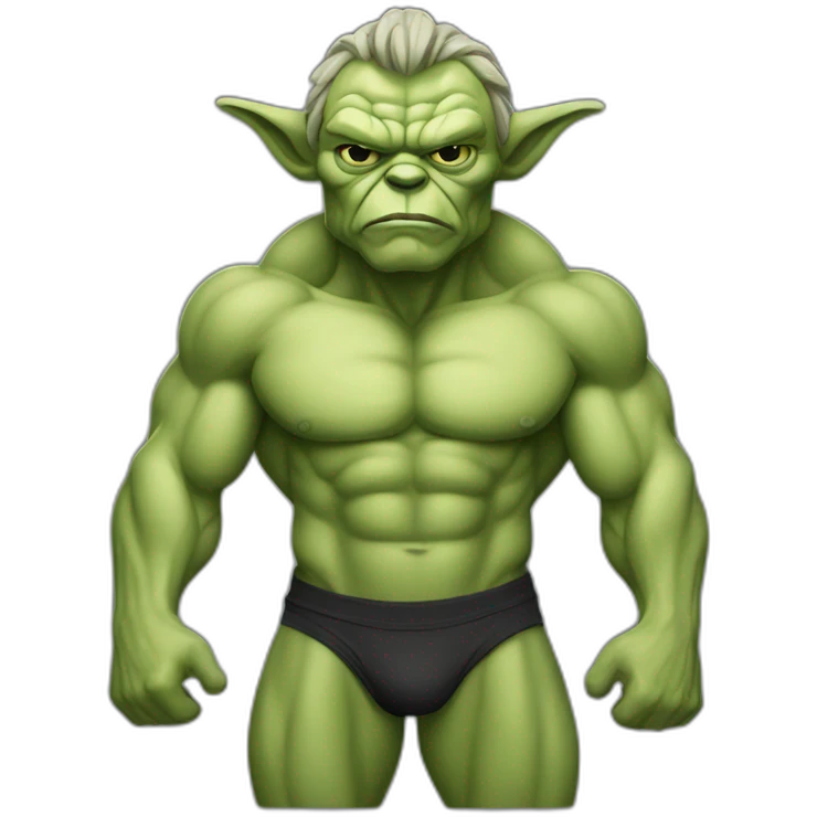 Body builder version of Yoda emoji