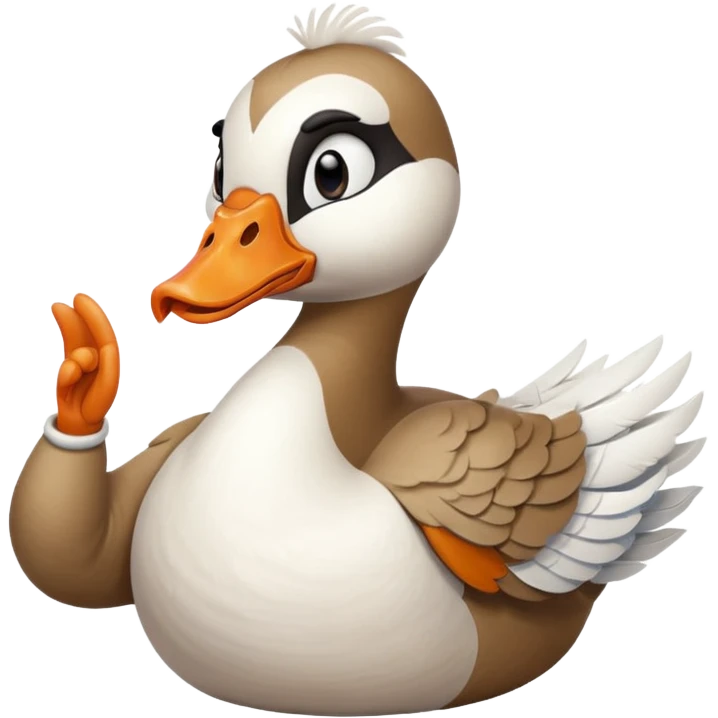 art style drawing goose character giving a thumbs down emoji