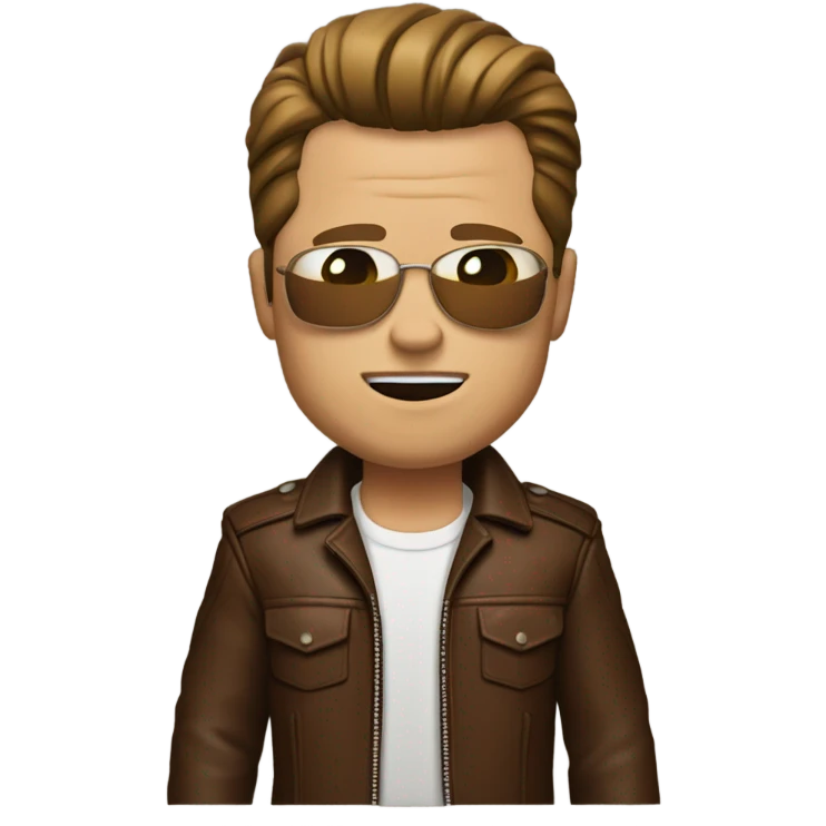 Brad Pitt in a brown leather jacket from fight club emoji