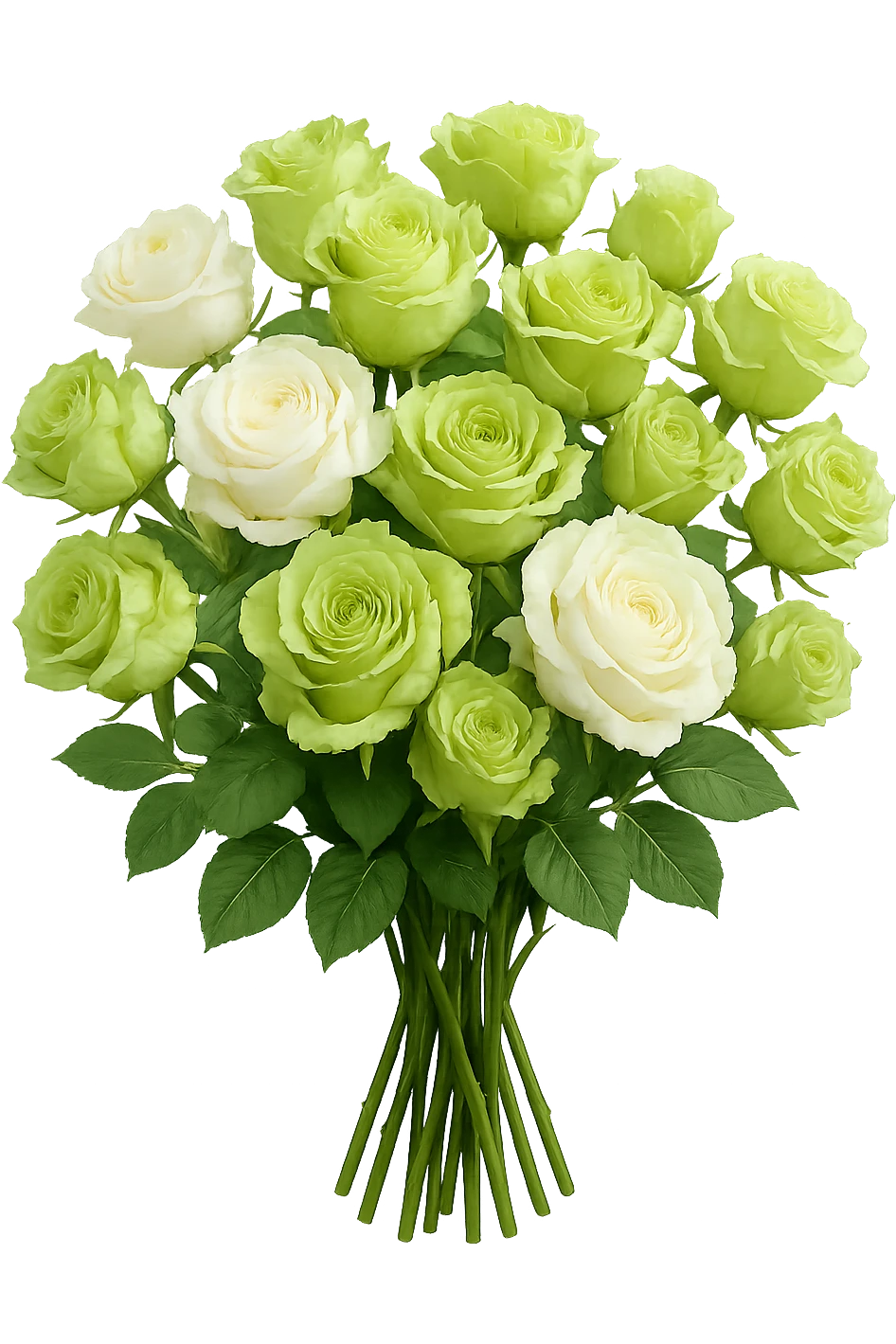 bouquet of white and green roses , remove background emoji
