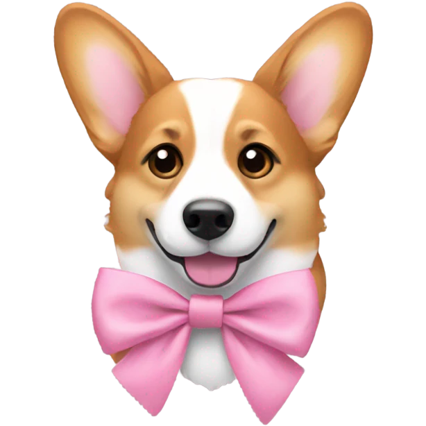 Corgi with a pink bow emoji