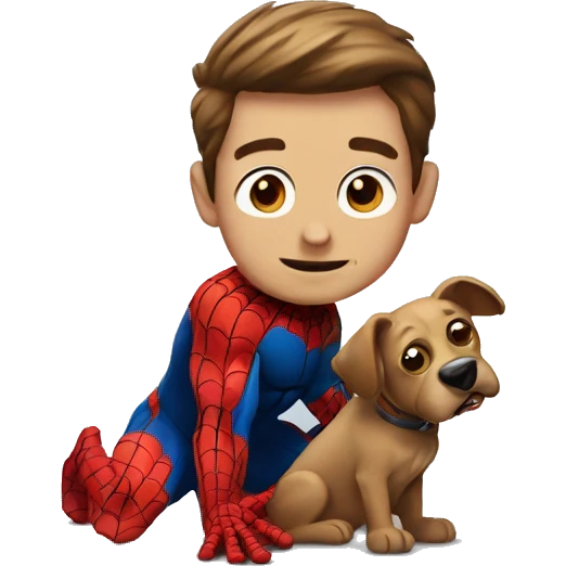 Spideman with dog emoji
