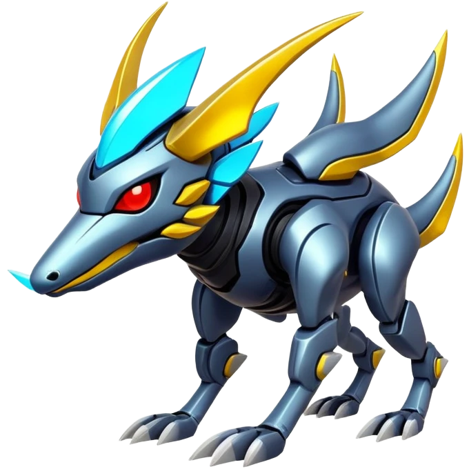  exotic modern cyber-Protogen-Fakémon-Pokémon-Vernid-creature emoji