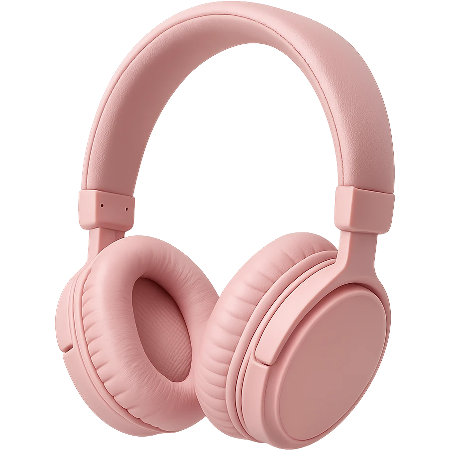 pink headphones, no background emoji