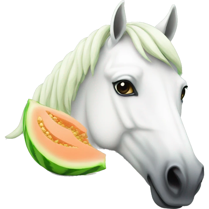 Melon and white horse emoji