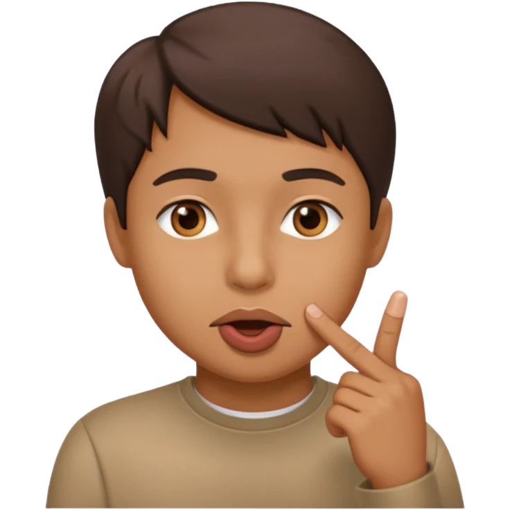 Quiero una cara con un la punta del dedo dentro de la boca modo coqueto emoji
