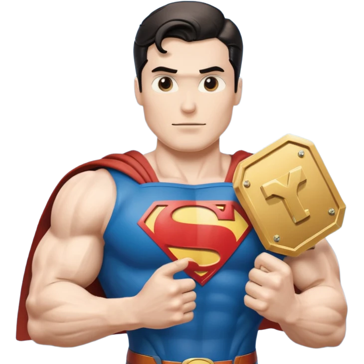 superman flexing youtube golden play button emoji
