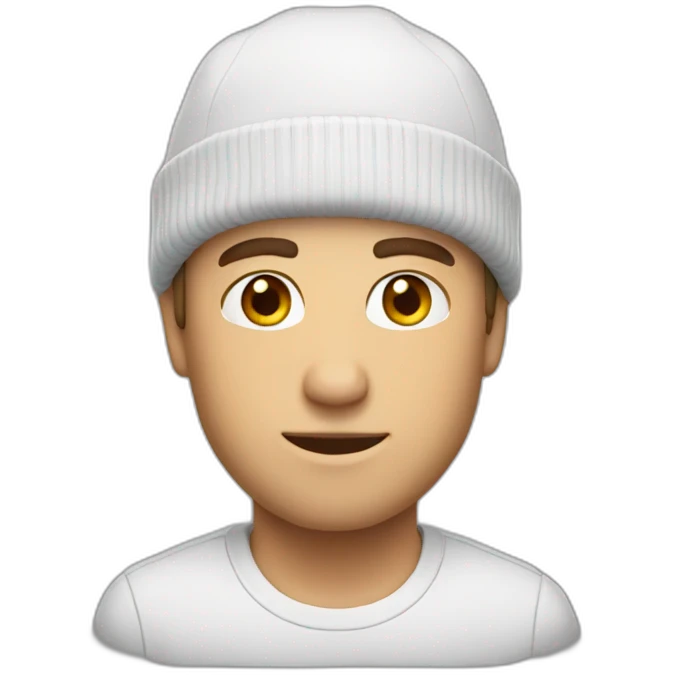 white man with short beanie emoji
