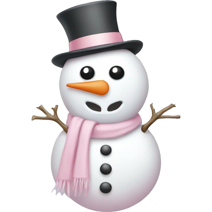 Cute white and light pink snowman emoji