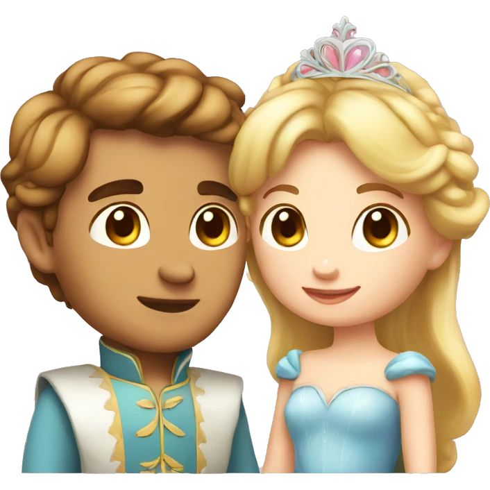 little cute couple princess in love emoji