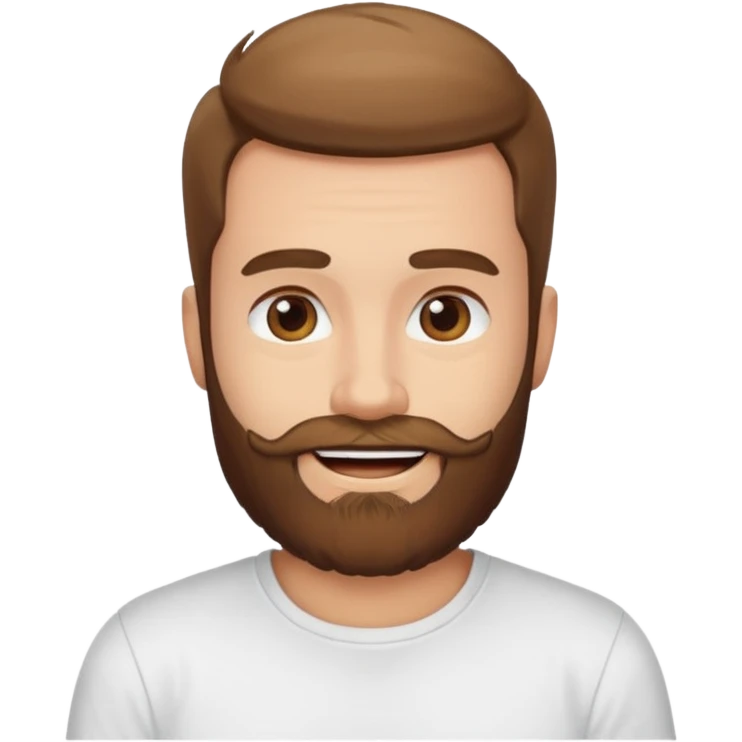 bearded man in white t shirt emoji