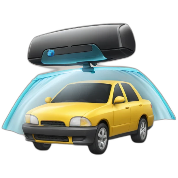 smartphone with a car wiper on the front camera emoji