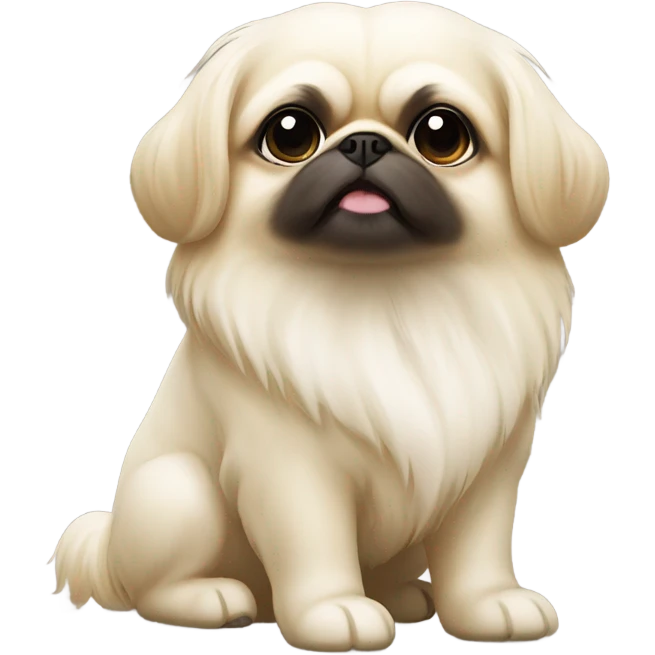 white and cream pekingese emoji