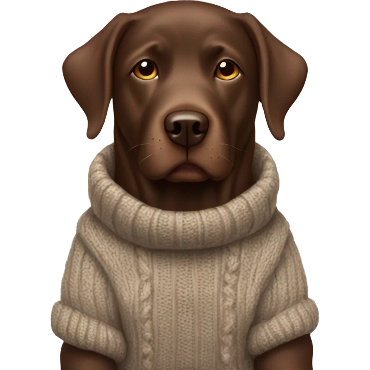 Chocolate lab wearing sweater emoji