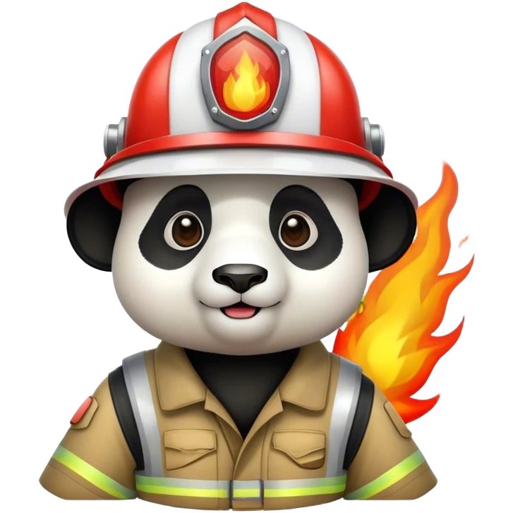 Panda wearing a fire helmet  emoji