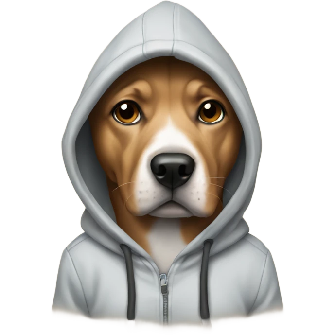 Dog wearing hoodie emoji