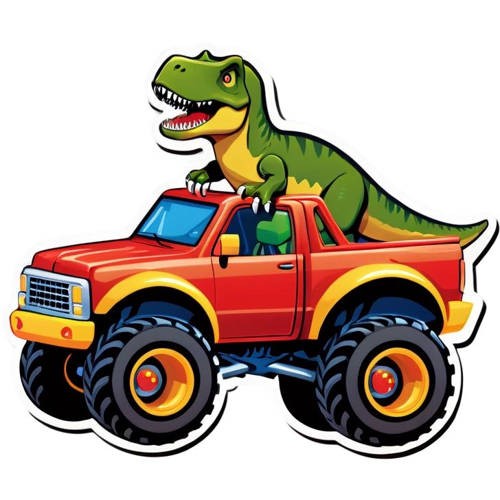 Dinosaur Driving Monster Truck emoji
