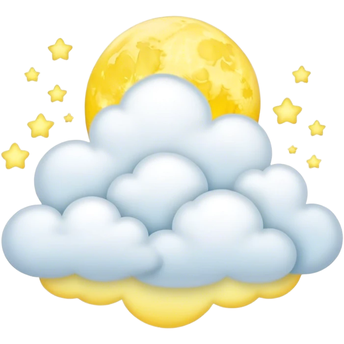 Yellow Moonlight and mini clouds with beautiful finish  emoji