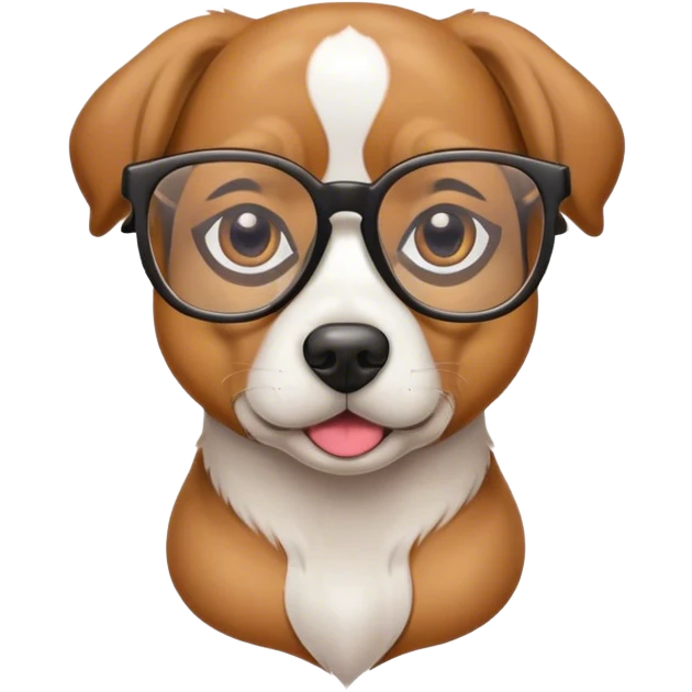 Perro con lentes emoji
