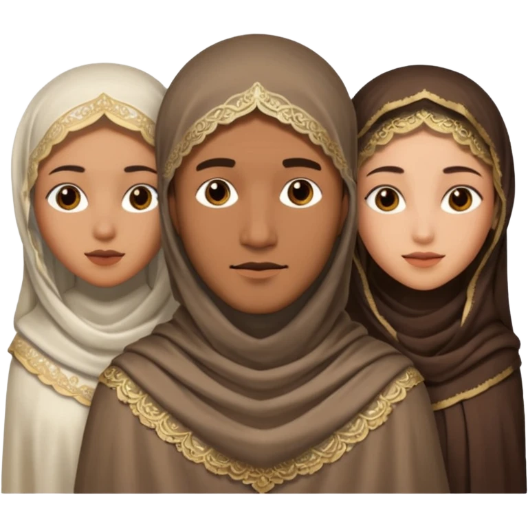 polygynie 1 man 3 veiled women emoji