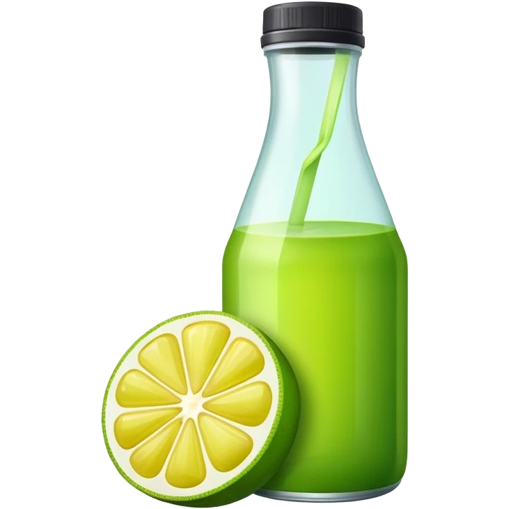Green lemon juice bottle emoji