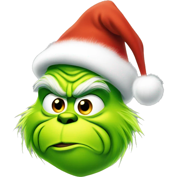 grinch with christmas hat emoji