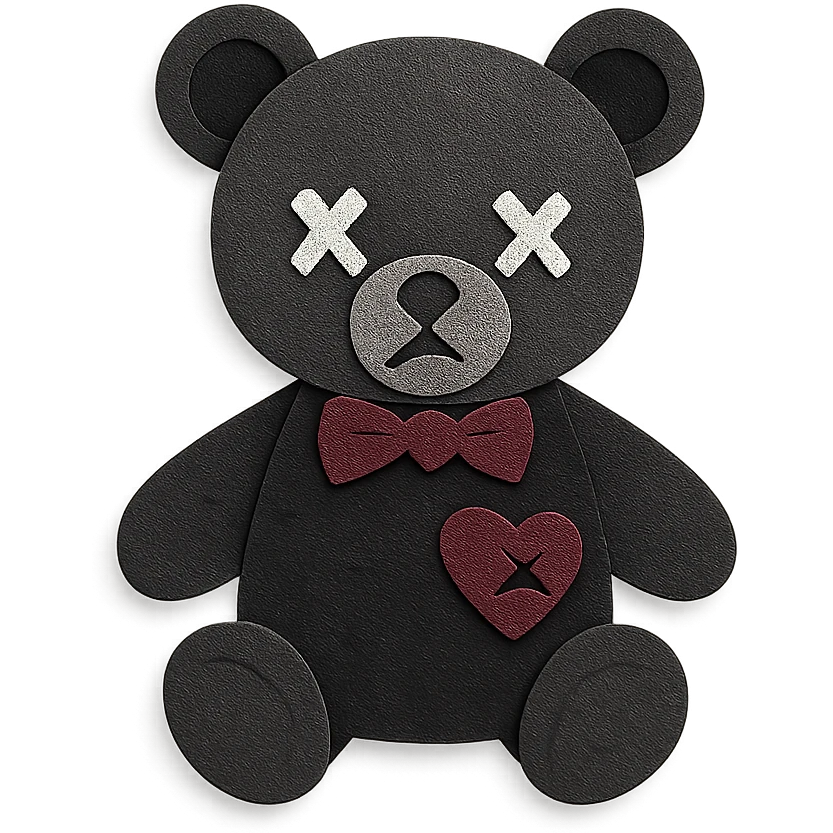 gothic teddy bear emoji