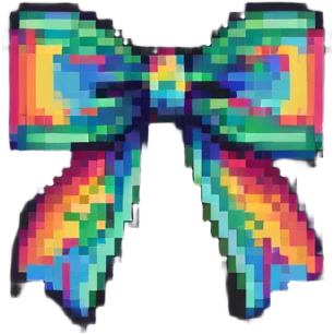 simple colorful bow pixel art emoji
