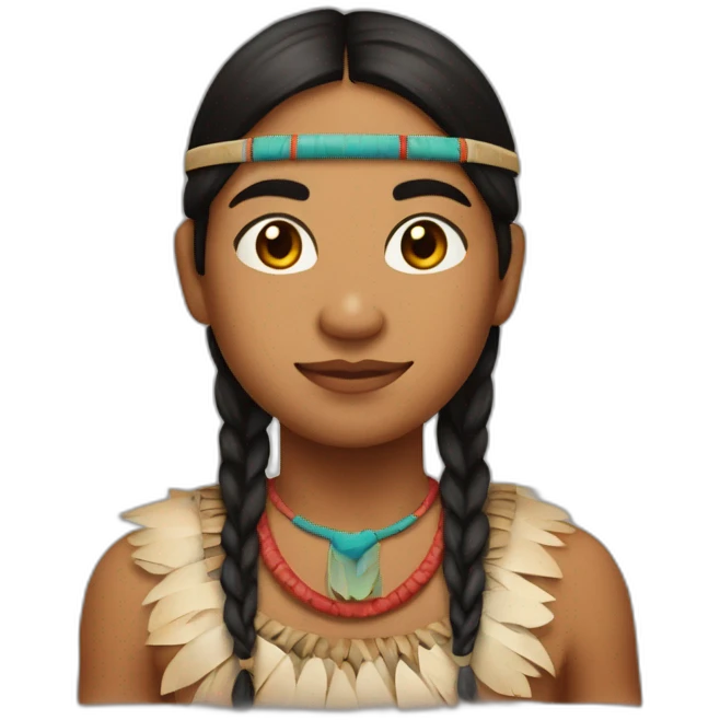 Emoji de un joven indigena con corona emoji