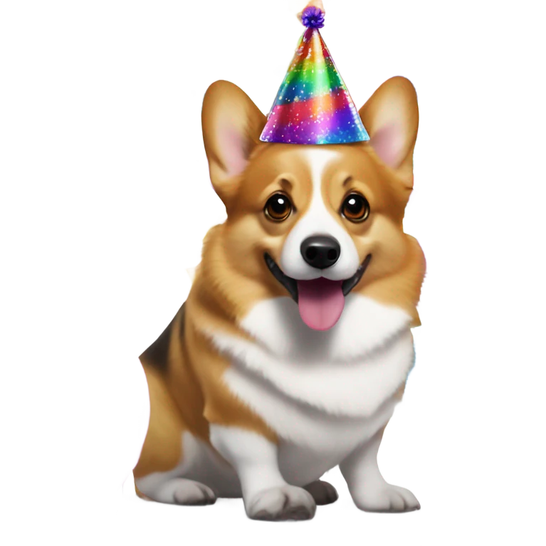 Corgi in a party emoji