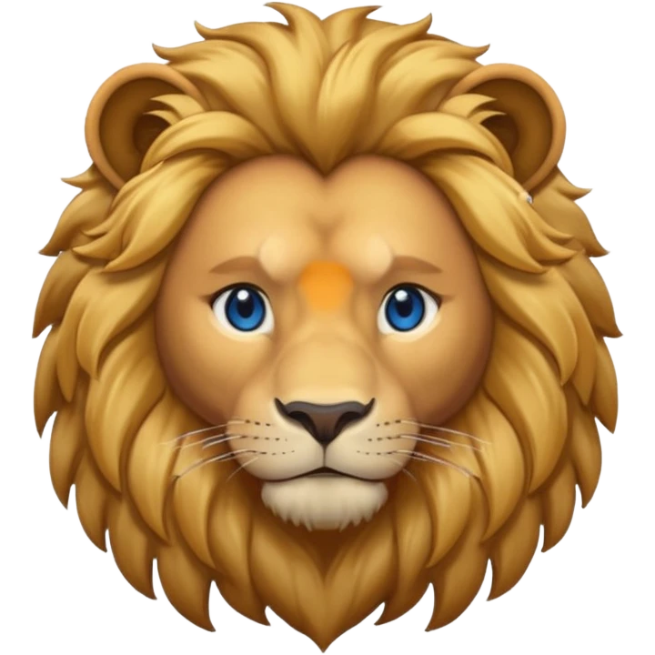 un leon con polito celeste emoji