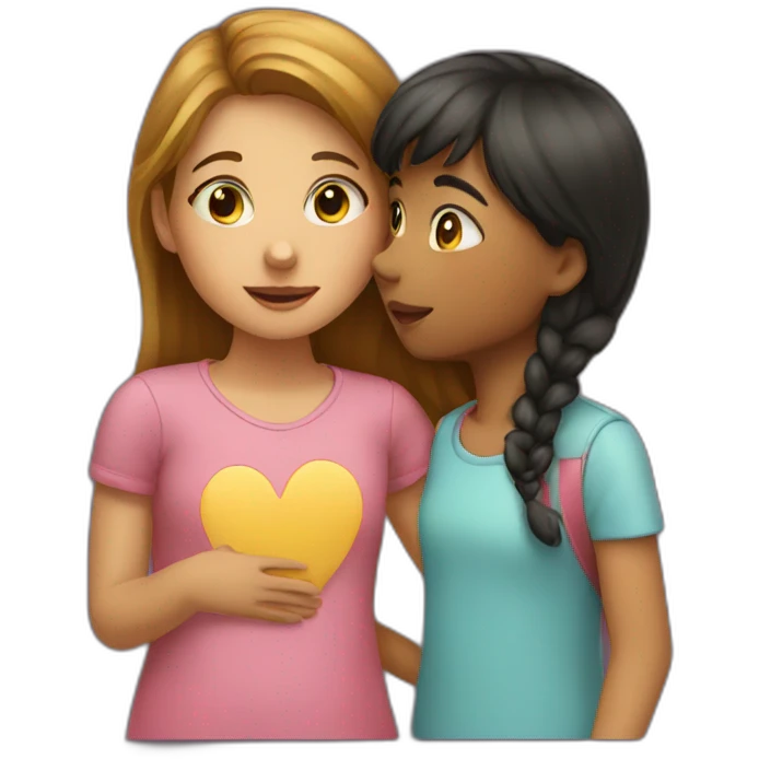 A girl kissing a girl emoji