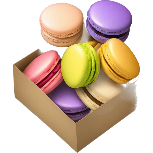 A box of varied french macarons emoji