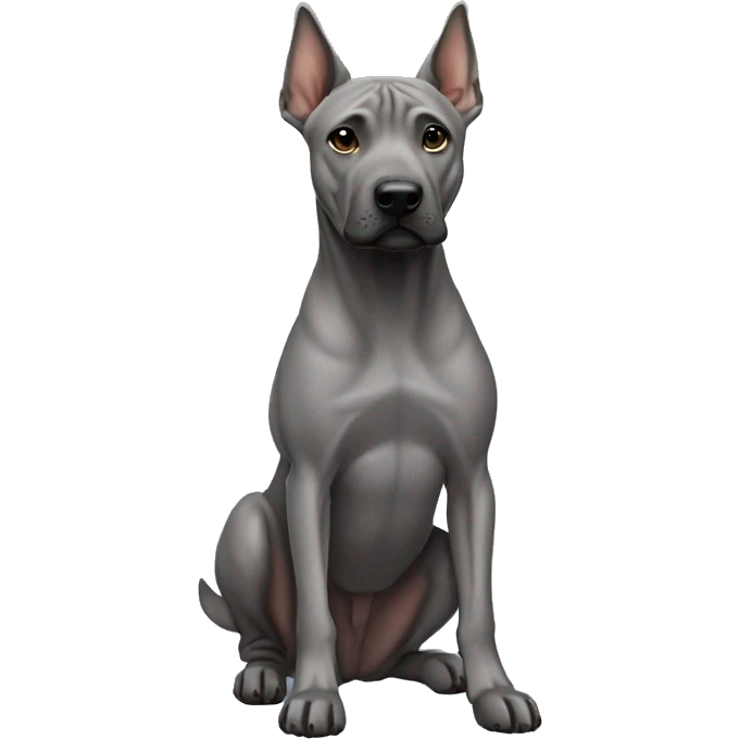Dog gray Thai Ridgeback full body emoji