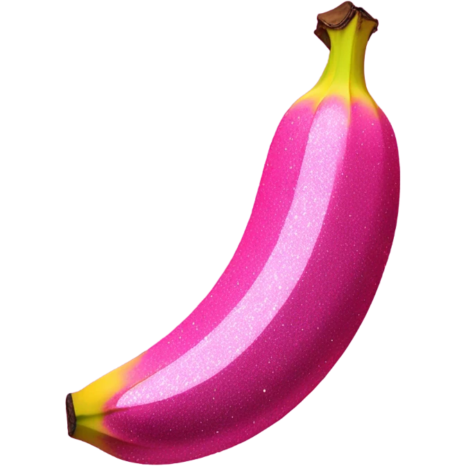 1 Realistic large Hot pink banana with glitter no yellow emoji