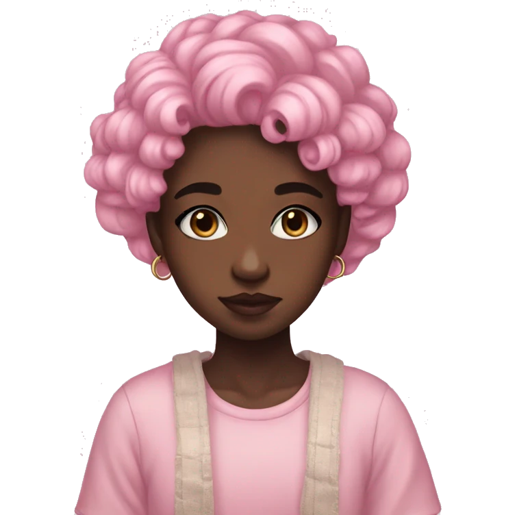 Pink pastel black girl pretty aesthetic  emoji