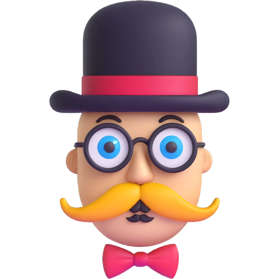 quantum physics particle with a mustache and monocle emoji